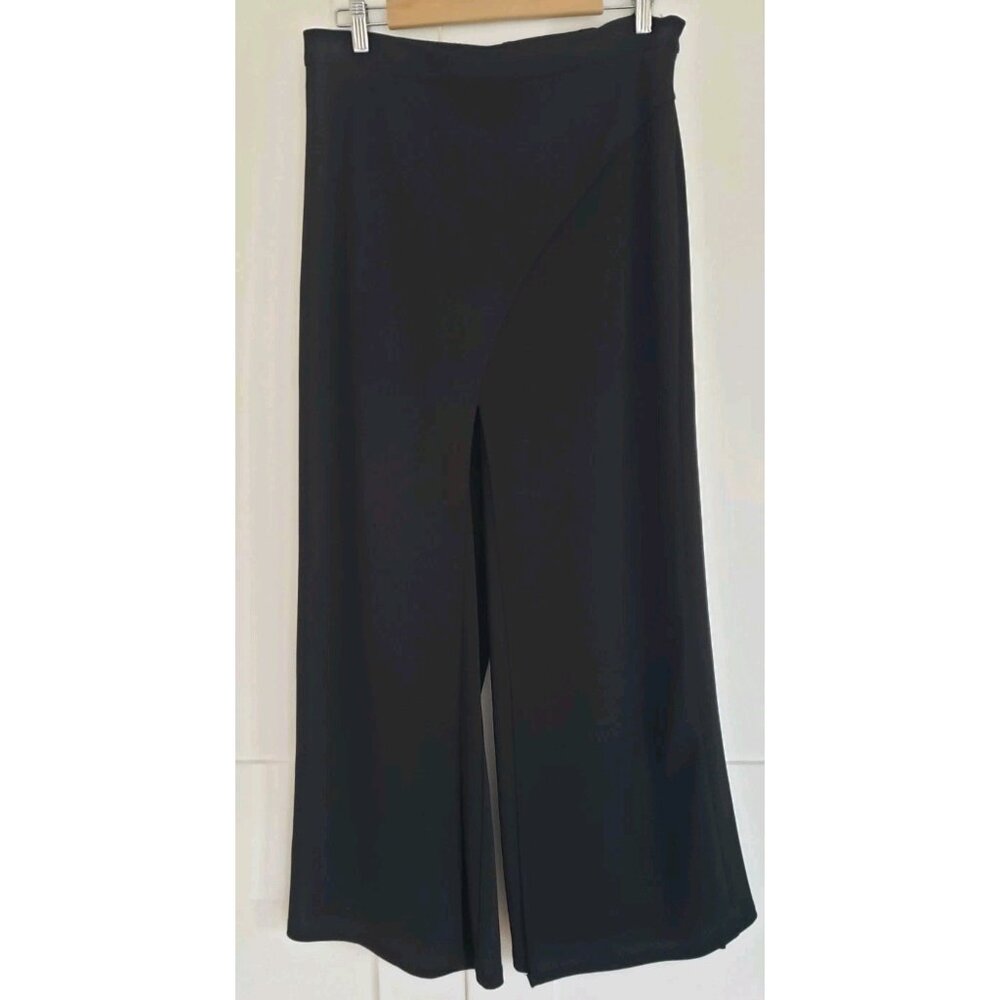 ADDISON EVENINGS OVERLAY WIDE LEGS BLACK PANTS XLARGE - Picture 2 of 10